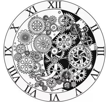 Timepiece Gear Motif clock wall sticker - TenStickers