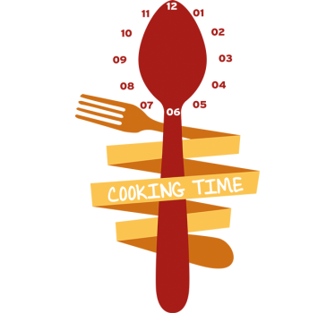 Fork & Spoon Clock Sticker - TenStickers