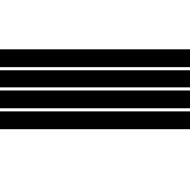 Four solid monocolor stripes shower decal - TenStickers