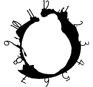 Coffee Stain Wall Clock Sticker - TenStickers