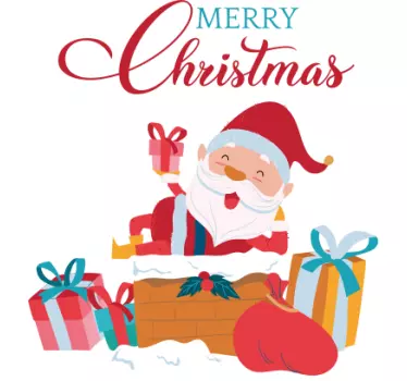 Santa Claus Merry Christmas window sticker - TenStickers