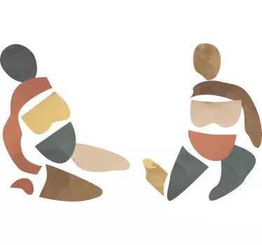 Geometric wall sticker abstract human shapes - TenStickers