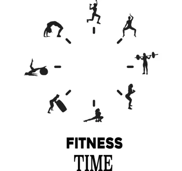 It's fitness time clock sticker - TenStickers