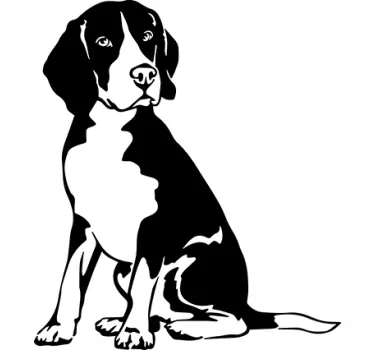 Stenciled beagle dog wall sticker - TenStickers