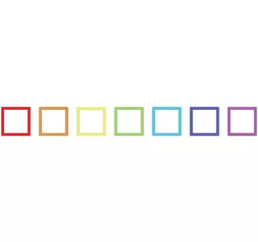 Colourful Square Border Sticker - TenStickers