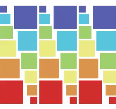 Rainbow Geometric Square Sticker - TenStickers