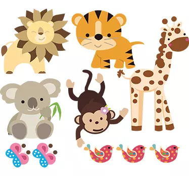 Kids Wild Animal Sticker Pack - TenStickers