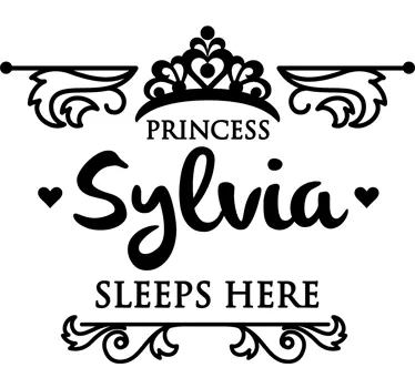 Kids Princess Sleeps Here Wall Sticker - TenStickers