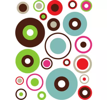 Colorful concentric circles geometric wall sticker - TenStickers