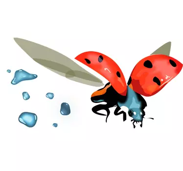 Flying Ladybird Sticker - TenStickers