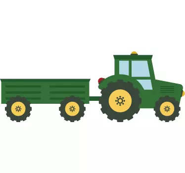 Green construction toy tractor kids room wall sticker - TenStickers