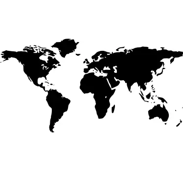 Simplified world map wall wticker - TenStickers