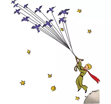 Little Prince Flying Birds Sticker - TenStickers