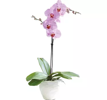 Polygonal Potted Orchid Sticker - TenStickers