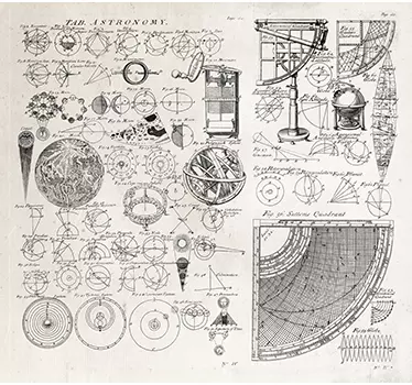 Old Astronomy Table Sticker - TenStickers