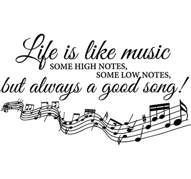 Life is Like Music Quote Wall Decal - TenStickers