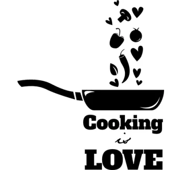 Cooking is Love Wall Sticker - TenStickers