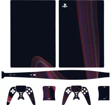 Geometric wave ps 5 sticker - TenStickers