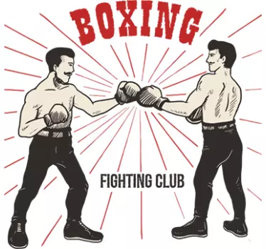 Old School Boxing Wall Decal - TenStickers