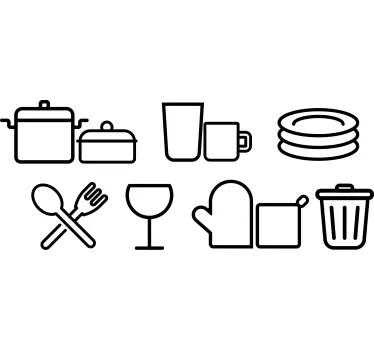 Kitchen Icons utensil  sticker - TenStickers