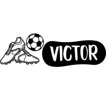 Boots and Ball football Kids Wall Sticker - TenStickers