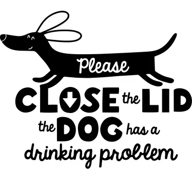 Close the lid  funny dog pet sticker - TenStickers