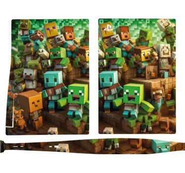 Block characters video game PlayStation decal - TenStickers