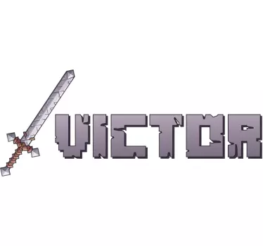 Pixel sword video game decal - TenStickers