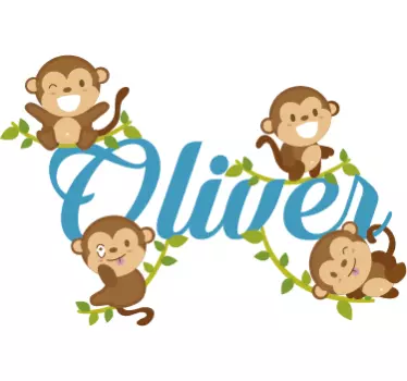 Four funny monkeys wall stickers children's room - TenStickers