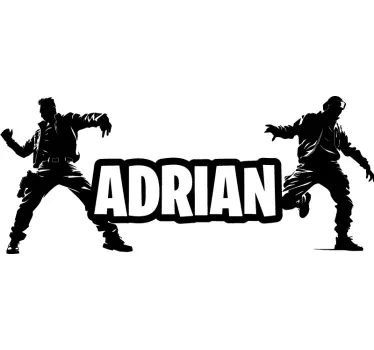 Dancing soldiers with name video game decal - TenStickers