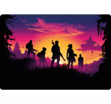 Backlit battle characters game lapop sticker - TenStickers
