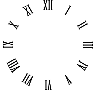 Classic roman numbers wall clock decal - TenStickers