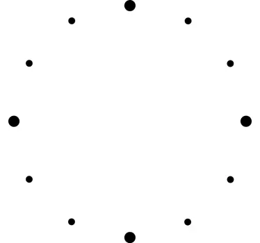 Small dots hours wall clock decal - TenStickers