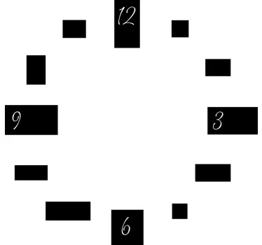 Modern squares and numbers wall clock decal - TenStickers