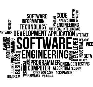 Software engineering word cloud office sticker - TenStickers
