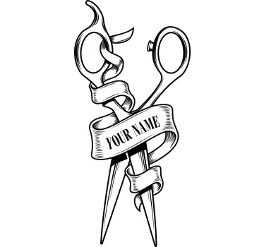 personalized barbershop logo shop  vinyl sticker - TenStickers