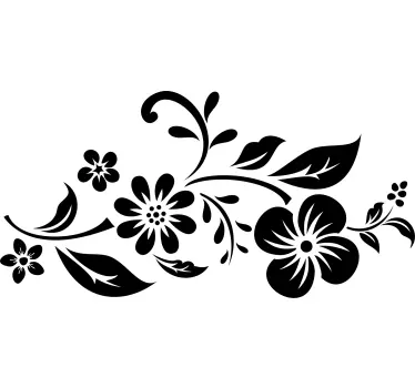 Translucent flowers window sticker - TenStickers