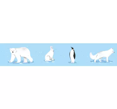 Arctic animals wall border sticker - TenStickers