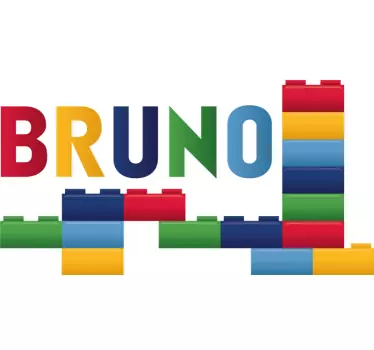 Color blocks name wall decal for children's room - TenStickers
