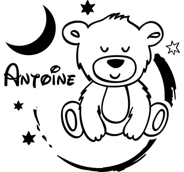 cute bear with stars wall stickers children's room - TenStickers
