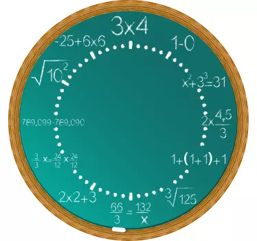Math problems wall clock sticker - TenStickers