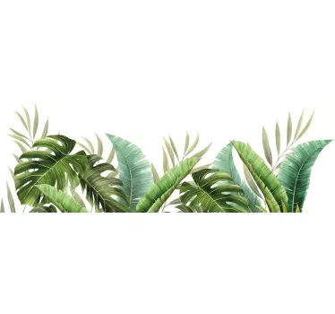 tropical plants bathroom wall decal - TenStickers
