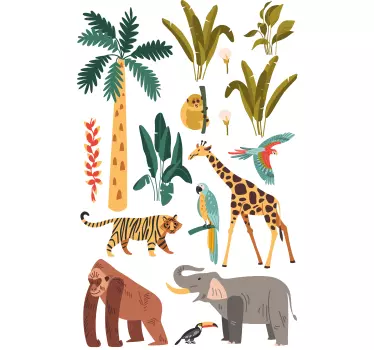 Animal jungle children's room wall sticker - TenStickers