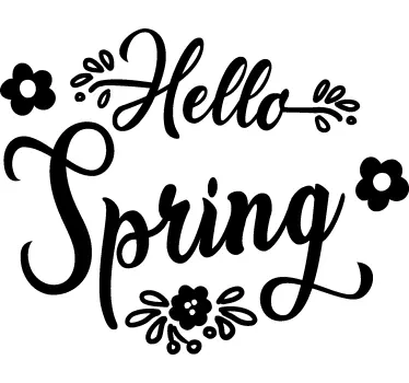 hello spring shop window sticker - TenStickers