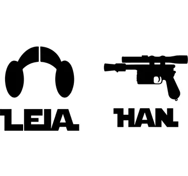 Leia and Han Star Wars Wall Stickers - TenStickers