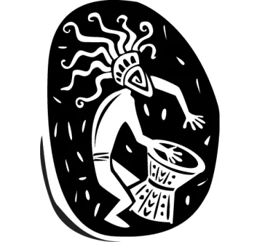 African Musician Shield Wall Sticker - TenStickers