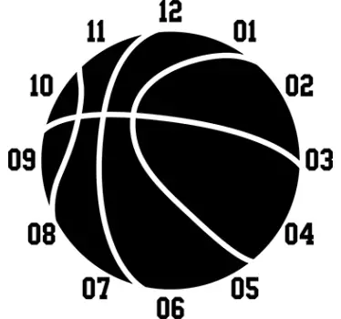 Basketball Clock Wall Sticker - TenStickers