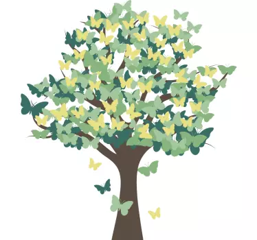 Butterflies Tree Wall Sticker - TenStickers