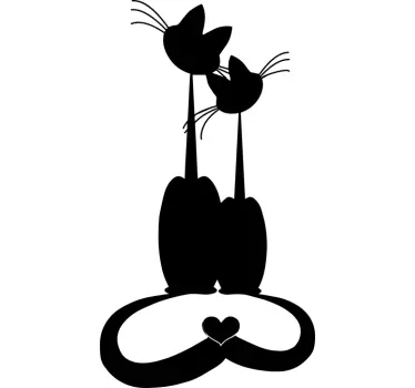 Cats in Love Wall Sticker - TenStickers