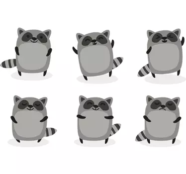 Children's Raccoon Stickers - TenStickers